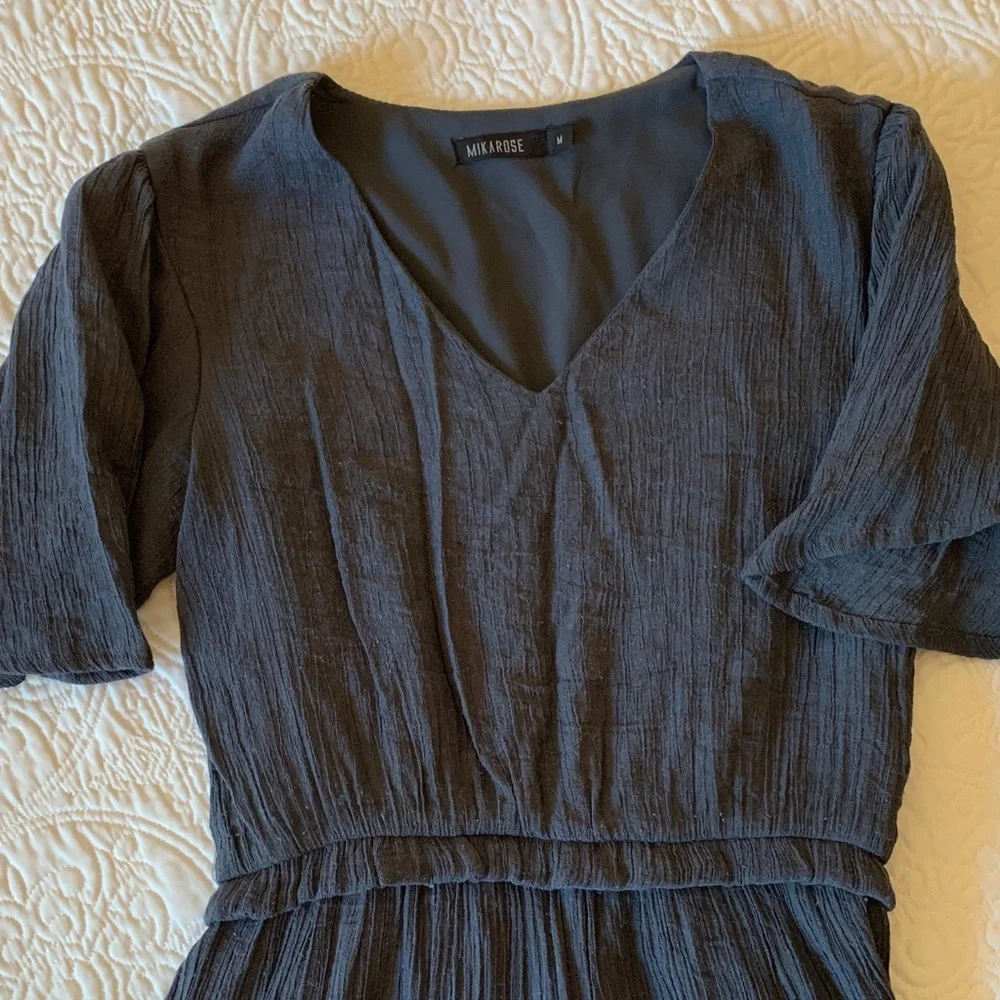 Mikarose Charcoal Flutter Sleeve Maxi Dress - Picture 1 of 4